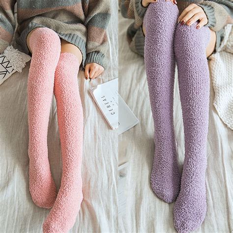 Happy Date Wool Thigh High Socks Over the Knee Socks Thigh High ...