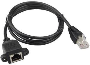 techut LAN Cable 1 m 1 Meter Rj45 male to female panel mount cable ...