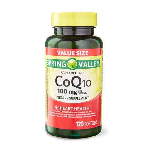 Buy Spring Valley Rapid-Release CoQ10, 100 mg Softgels, 120 Count ...