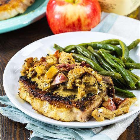 Bourbon Apple Pork Chops - Spicy Southern Kitchen