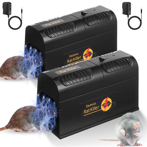 2 Pack 2025 Upgraded Electric Mouse Trap Zapper Rat Traps Indoor for ...