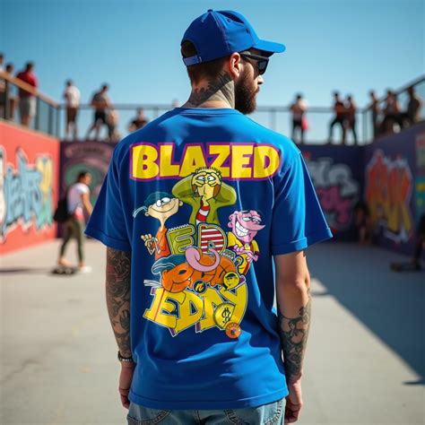 Blazed Premium Royal Blue Oversized Typography Back Printed T-shirt ...