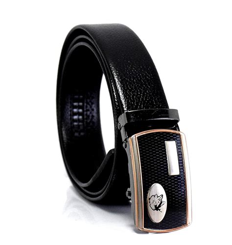 Buy Nayanth Men's Automatic Grip lock Buckle Belt – Black at Amazon.in
