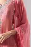 Buy Rose Gold Tissue, Shantoon, Chiffon Embroidery, Mirrors, Thread And ...
