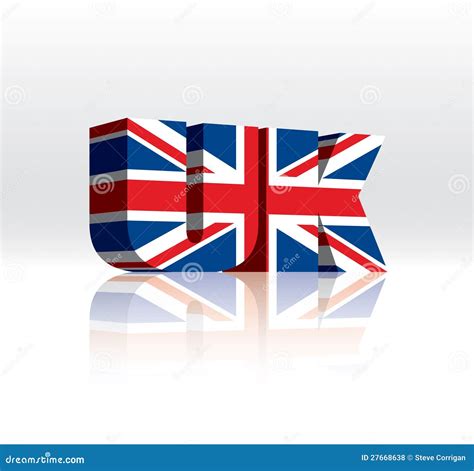 3D UK (United Kingdom) Vector Word Text Flag Stock Vector ...