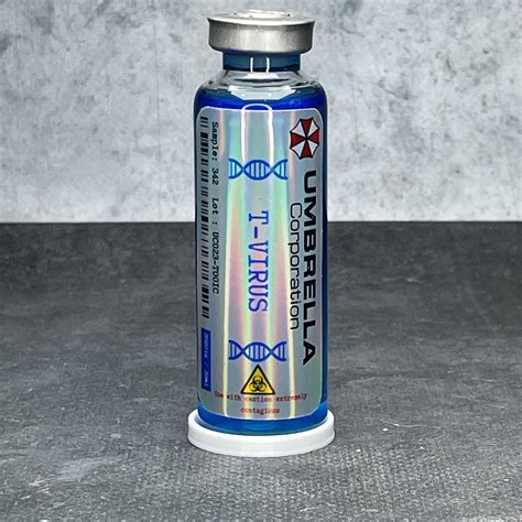 T Virus Vial LED Illuminated Biohazard Vial | LED Illuminated T Virus