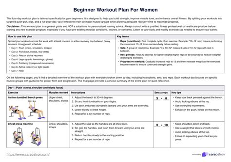 Image result for Exercise Plan Example
