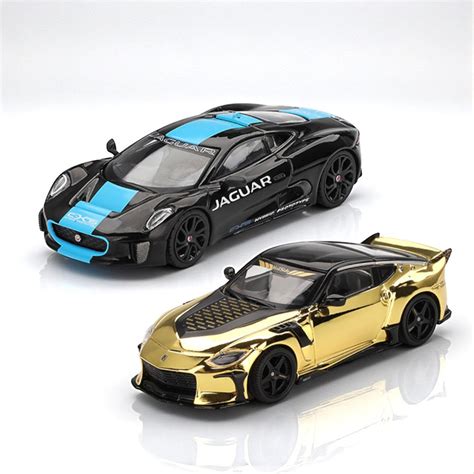 Mini GT 1:64 Jaguar C-X75 Black + NISSAN Z VEILSIDE FFZ400 GOLD CHROME ...