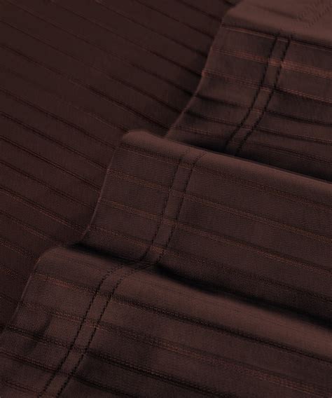 Classic Stripe Solid Dyed Single Bedsheet Set, Brown Syrup|210 TC Cott ...
