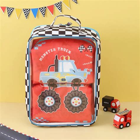 Red Monster truck Puzzle Bag – Rosada Baby