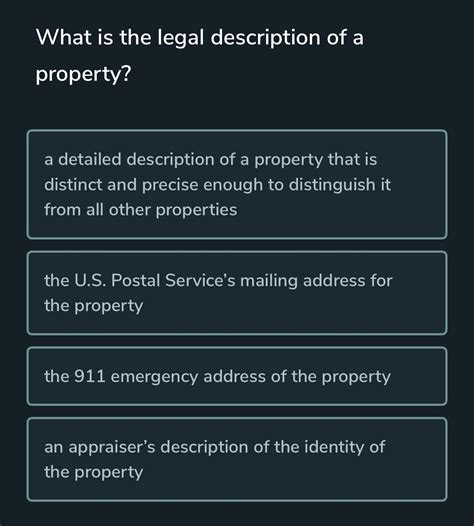 What is the legal description of a property?a | Chegg.com