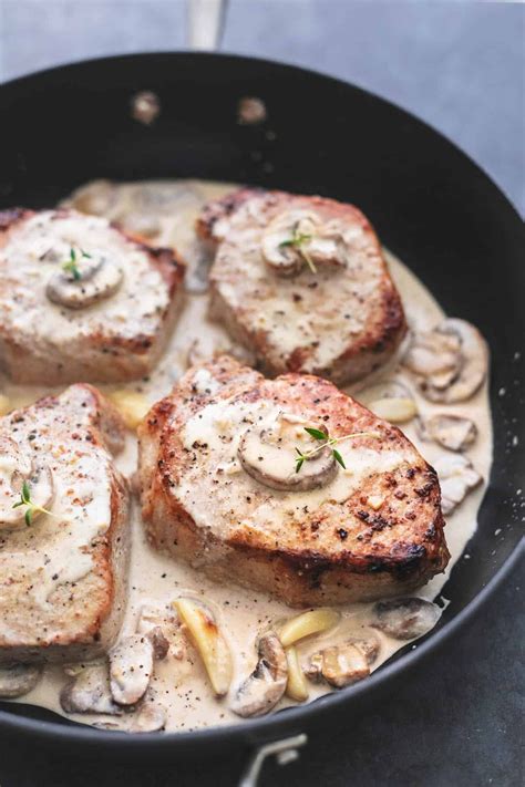 Oven Baked Boneless Pork Chops with Mushroom Cream Sauce - Creme De La ...