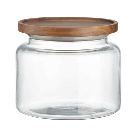 Montana 64-Oz. Acacia and Glass Jar | Crate and Barrel UAE