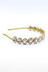Buy Gold Beads Crystal Embellished Hairband by Foot Fuel Online at Aza ...