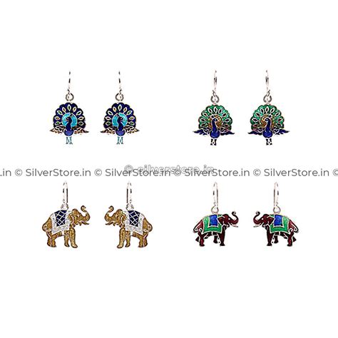 Silver Meenakari Earrings – SilverStore.in