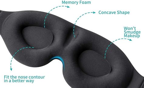 Buy Greemito 3D Memory Foam eye mask for sleeping with Adjustable Strap ...