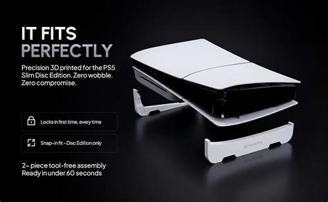 Morpiq Horizontal Stand Compatible with PS5 Slim Disc Edition - White ...