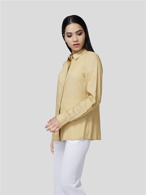 Formal Shirt With Yoke Detail (Beige)– Zest Mélange – Zest Mélange