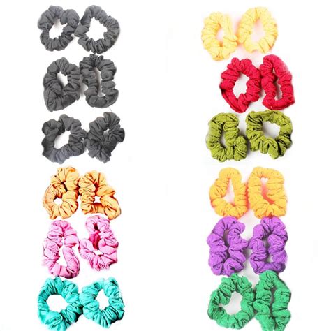 ACCESSHER Cotton Crunchy Hair Ties Hair Band Combo Pack Of 24 : Amazon ...