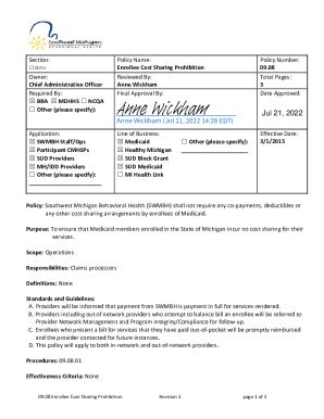 Fillable Online MHL-P09.08.01-Enrollee-Claims-Status ... - SOP Template ...