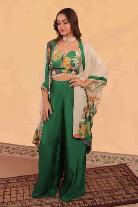 Buy Surkh Syahi Off White Kokum Shrug Co-ord Set Online | Aza Fashion.