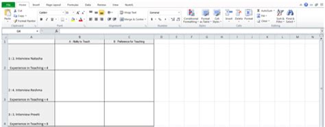 Figure 13: Framework Matrices Exported in MS Excel format