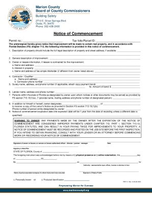 Florida Notice of Commencement Form - Blank Fillable Template | Fill ...