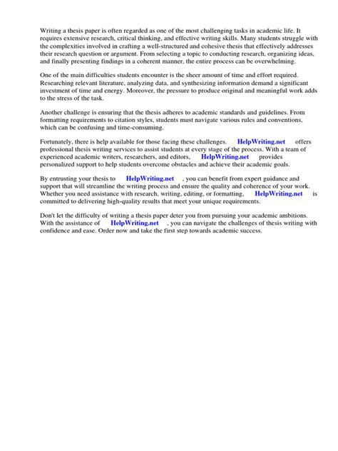 How Can i Write a Thesis Paper | PDF