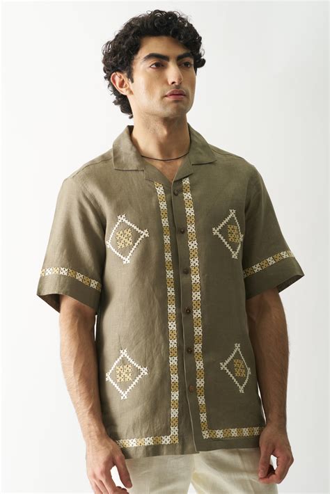 CALL ME AESTHETIC - HAND EMBROIDERED UNISEX PURE LINEN SHIRT ...