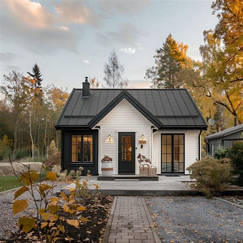 Charming Modern Nordic Cottage with Black and White Design Amidst ...
