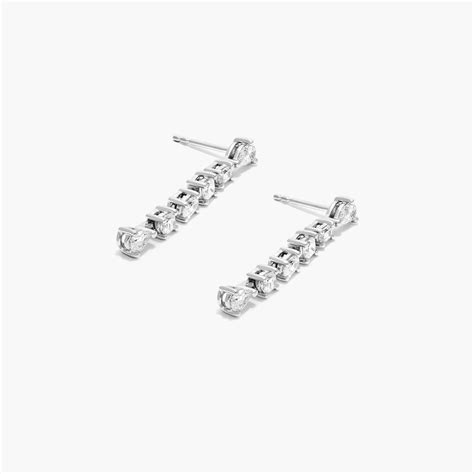 Fancy Array Lab-Grown Diamond Drop Earrings In 14K White Gold-81767w14l