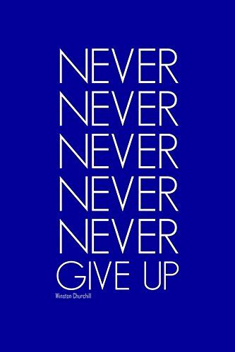 PosterGully - Never Give Up! Wall Art Poster 12 x 18 Inch : Amazon.in