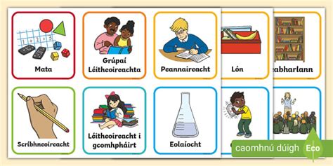 Class Timetable Flashcards Gaeilge