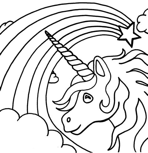 Unicorn Rainbow Coloring Pages