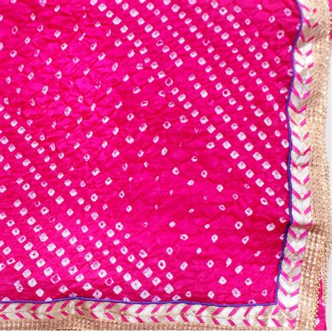 Pink Silk Bhandhej Dupatta – anokherang