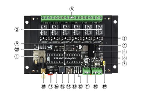 Industrial 6-Channel ESP32-S3 WiFi Relay Module, Supports WiFi / Bluet ...