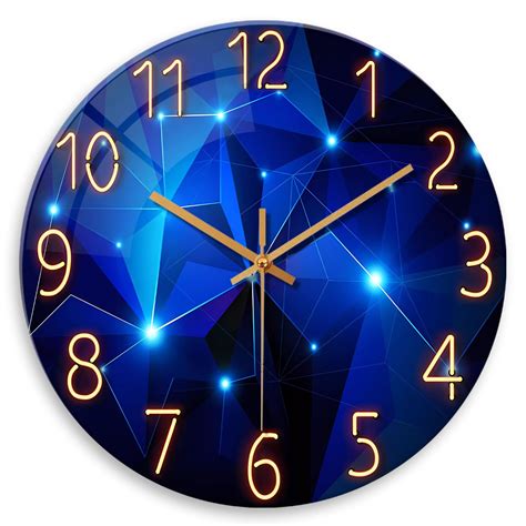 Amazon.com: Constantplanet Blue Wall Clock Battery Operated 16 Inch ...