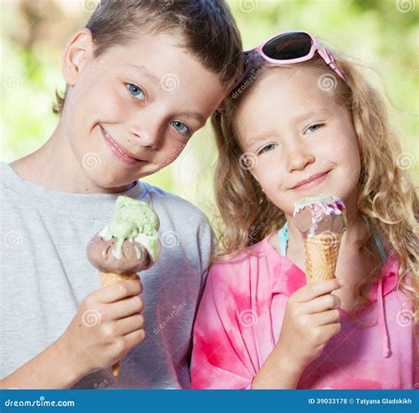 Children with ice cream stock photo. Image of lifestyle - 39033178