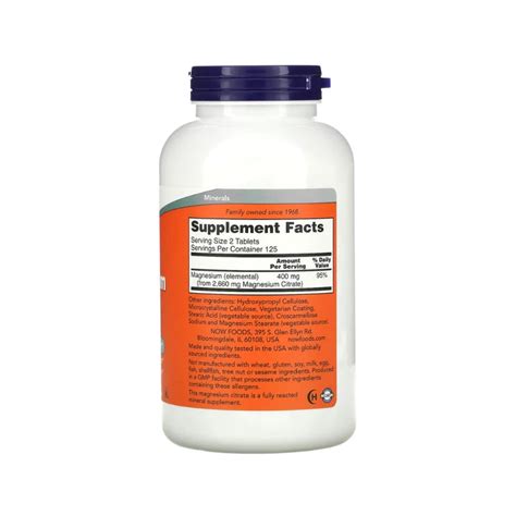 Now Foods Magnesium Citrate 250 Tablets – Nutriride