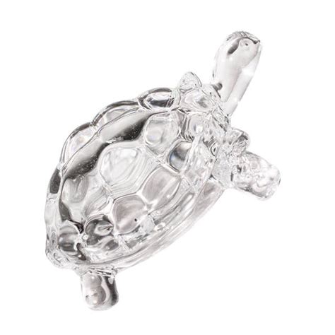HOMMATE FENG SHUI BIG TORTOISE & SMALL TURTLE GLASS STATUE LUCKY GIFT ...