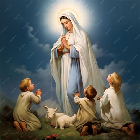 Pintura de la virgen maría niños oraciones y cabra nuestra señora de ...