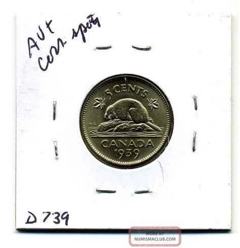 Canada Five Cents 1939, Au+