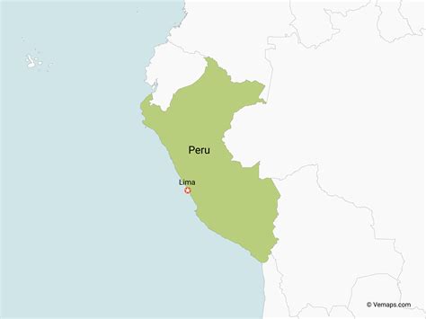 Map of Peru with Neighbouring Countries | Free Vector Maps