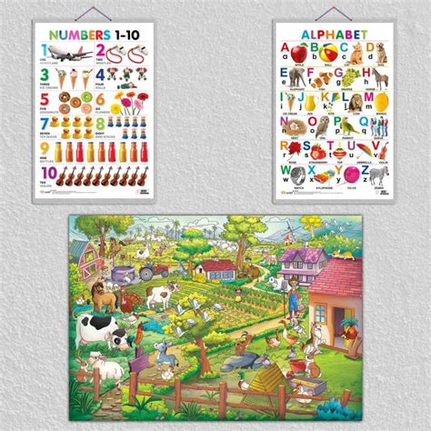 GIANT AT THE FARM COLOURING POSTER, Alphabet and Numbers 1-10 | combos ...
