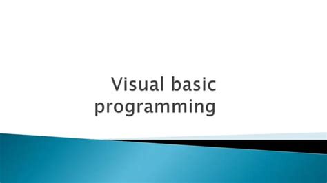 Structured Programming in Visual Basic PPT 的图像结果
