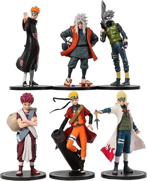 Buy AUGEN Naruto Set of 6 Action Figure Limited Edition for Car ...