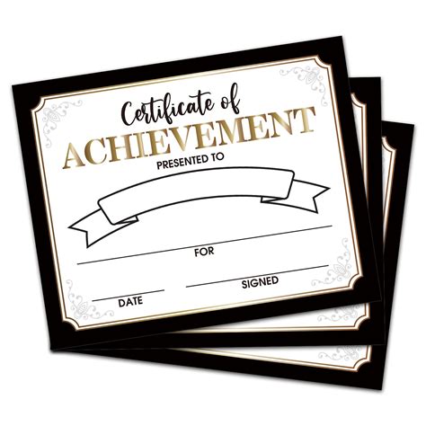 25 Gold And Black Award Recognition Certificate Of Completion 8x10 ...
