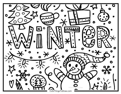23 Cute Winter Coloring Pages (Free PDF Printables) - Cute Things to Draw