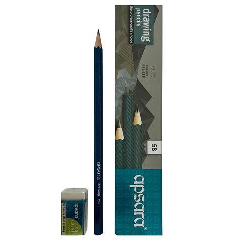 Apsara Drawing Pencils 5B, Special Impregnated Lead, Glide Effortlessly ...