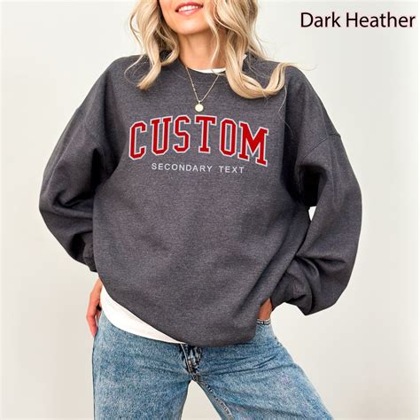 Custom Filled Embroidered Varsity Crewneck, Embroidery Crewneck ...
